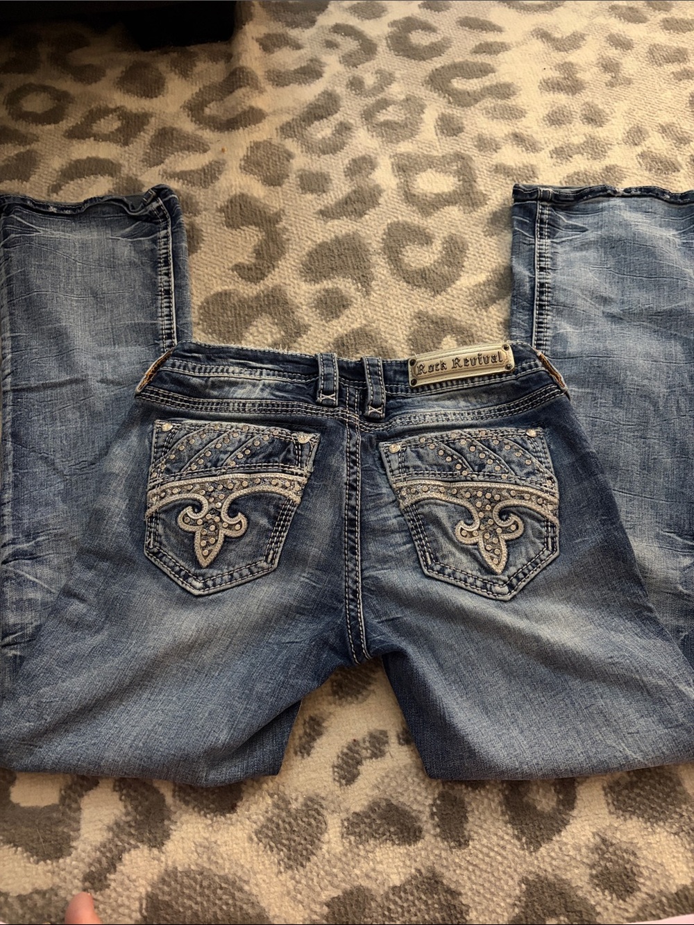 Rock Revival Women's Blue Embellished Bootcut Jeans